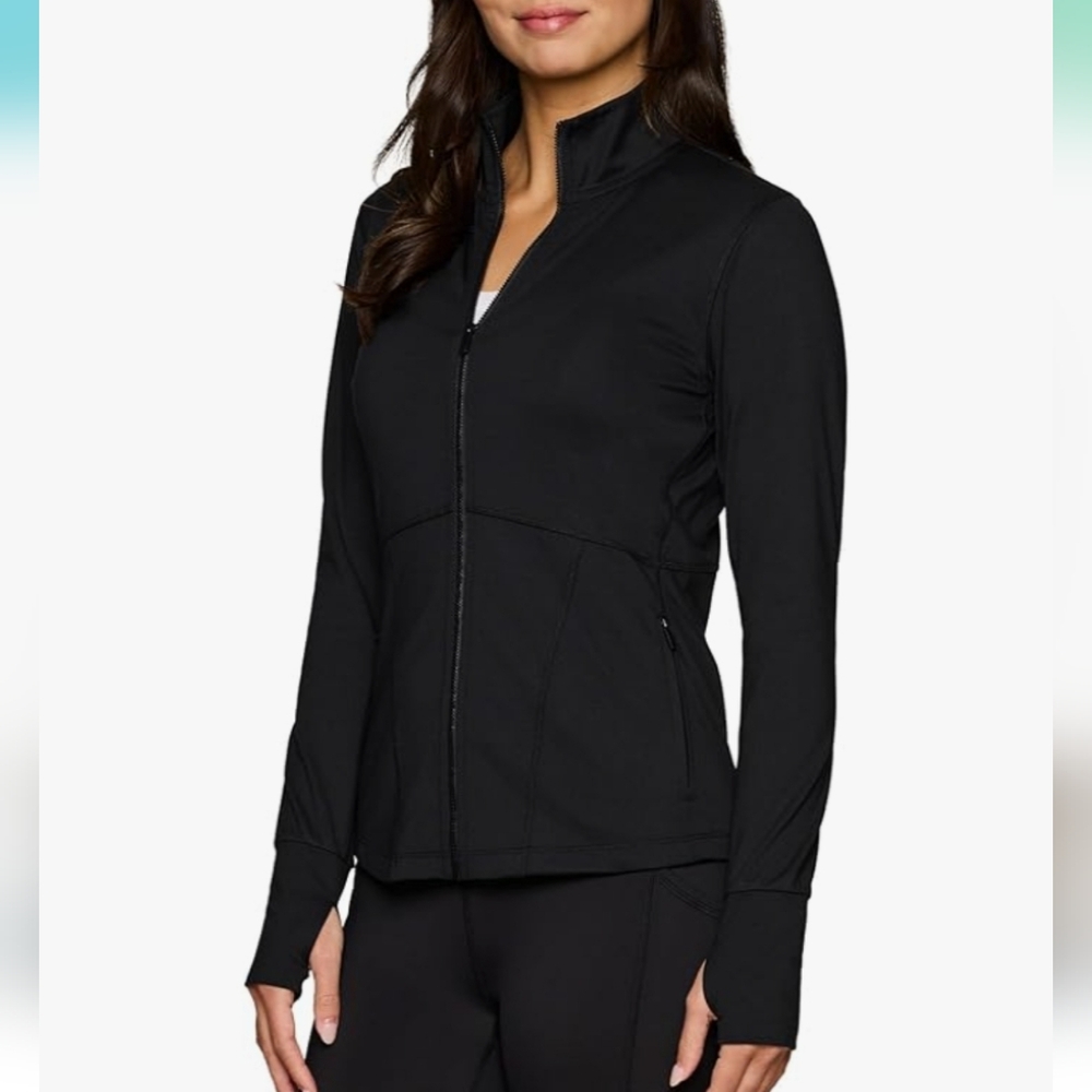 RBX Womens small black long sleeve active wear fitness gym outdoors fit jacket